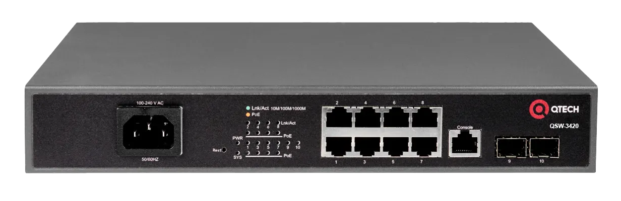 Коммутатор QTECH QSW-3420-10T-POE-AC